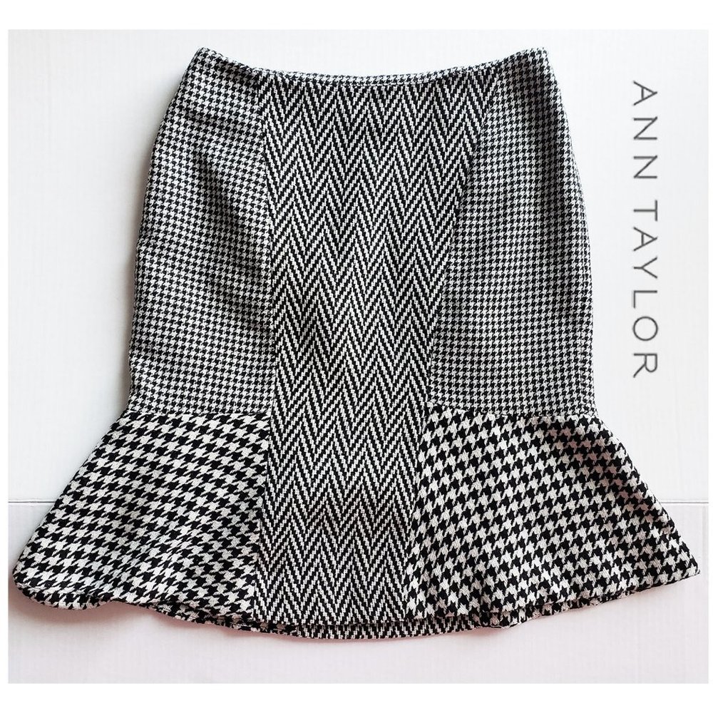 Houndstooth peplum skirt by Ann Taylor